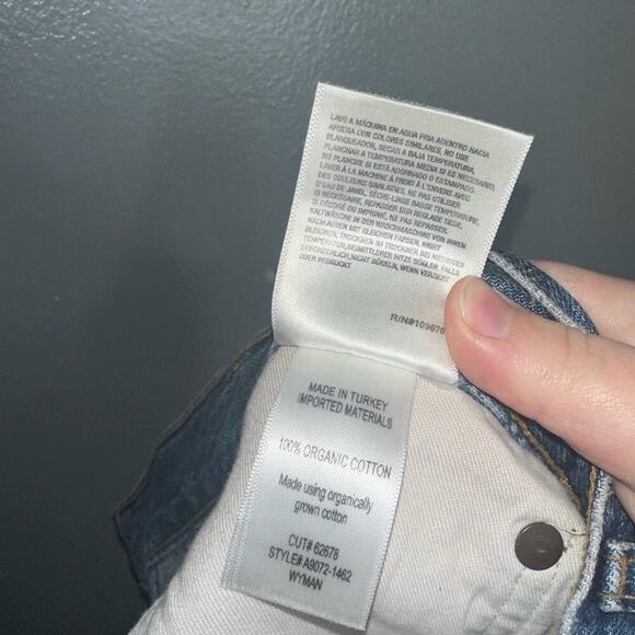 Agolde Wyman Low Rise Vintage Straight Jeans NWT Size 32 Dark Blue Wash - Picture 7 of 7